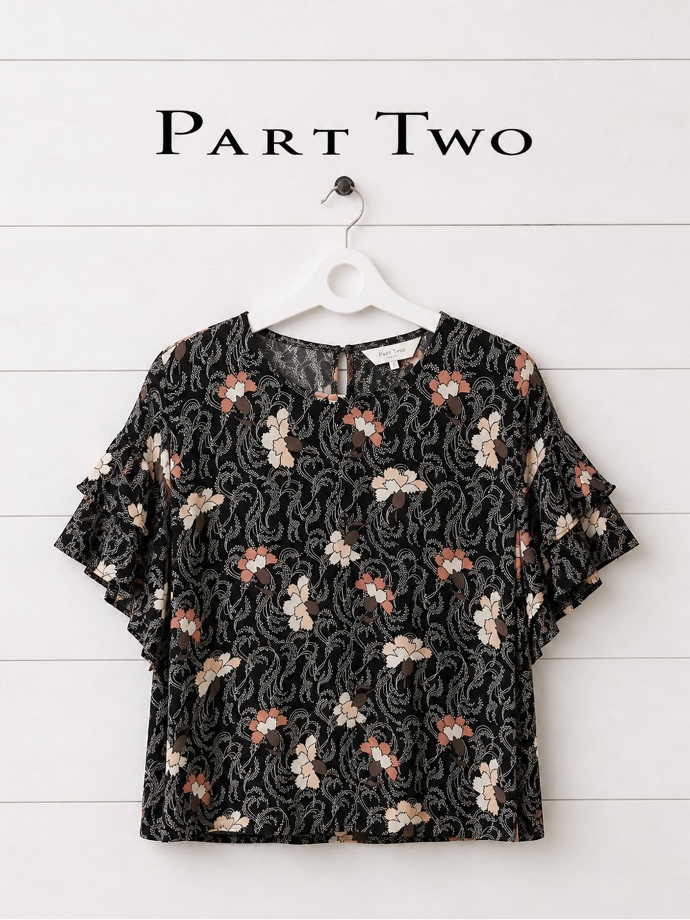 PART TWO Black Floral Print Blouse – Size 42